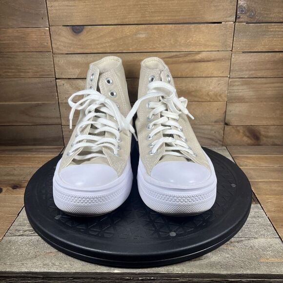 Converse Move Hi Women Size 5 Beach Stone Lightweight Platform Lace Up Sneakers - Picture 2 of 10